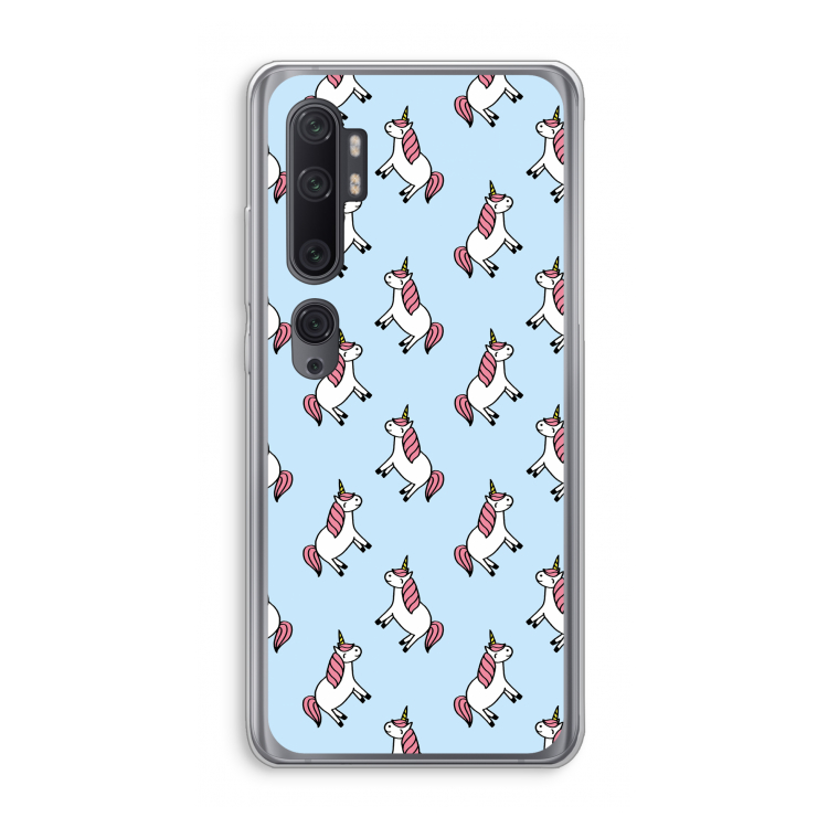 Eenhoorns overal: Xiaomi Mi Note 10 Pro Transparant Hoesje