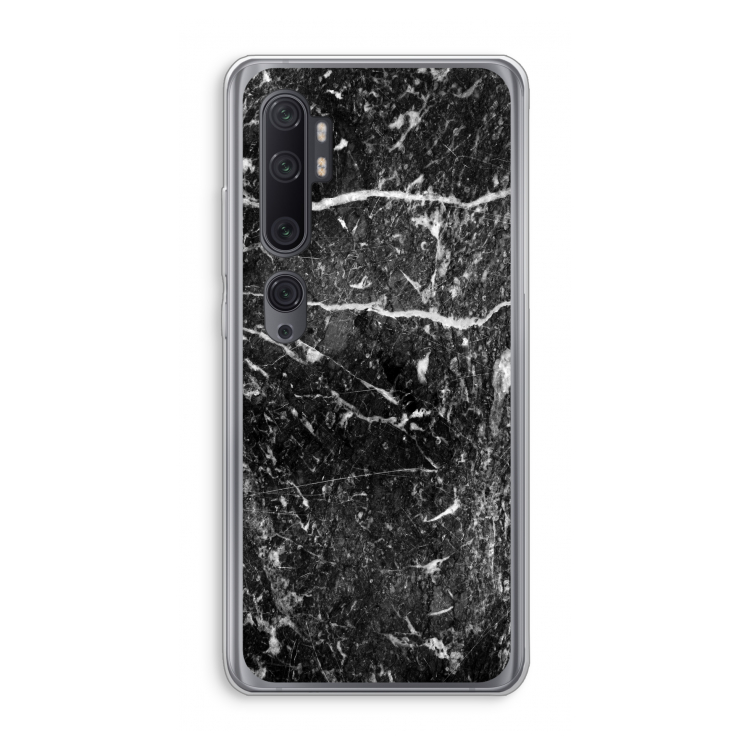 Zwart marmer: Xiaomi Mi Note 10 Pro Transparant Hoesje