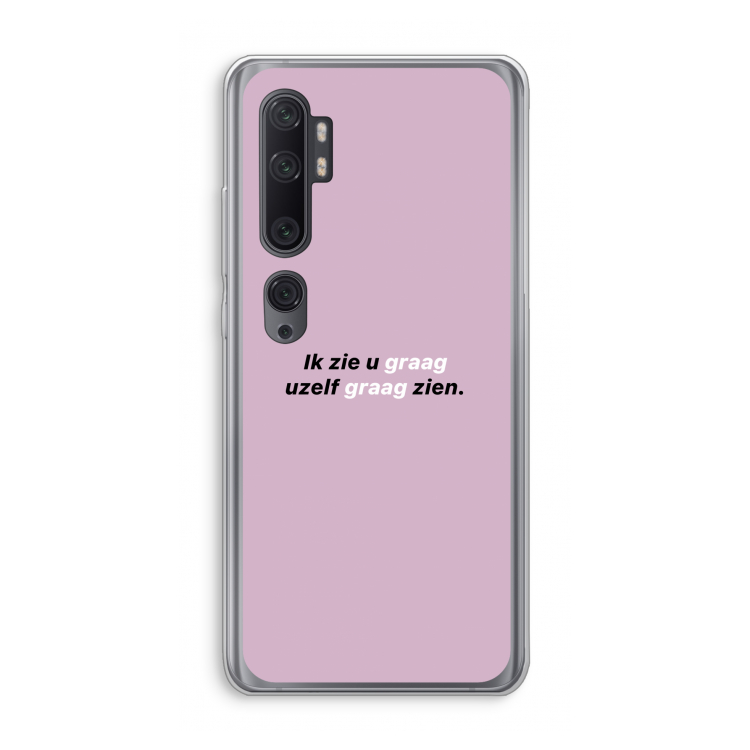 uzelf graag zien: Xiaomi Mi Note 10 Pro Transparant Hoesje