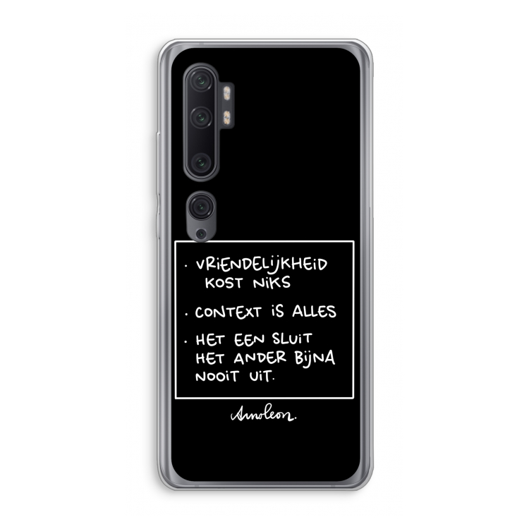 Mijn Motto's: Xiaomi Mi Note 10 Pro Transparant Hoesje