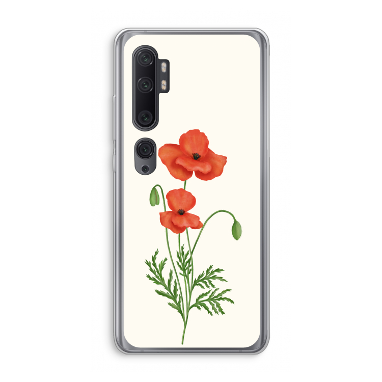 Red poppy: Xiaomi Mi Note 10 Pro Transparant Hoesje