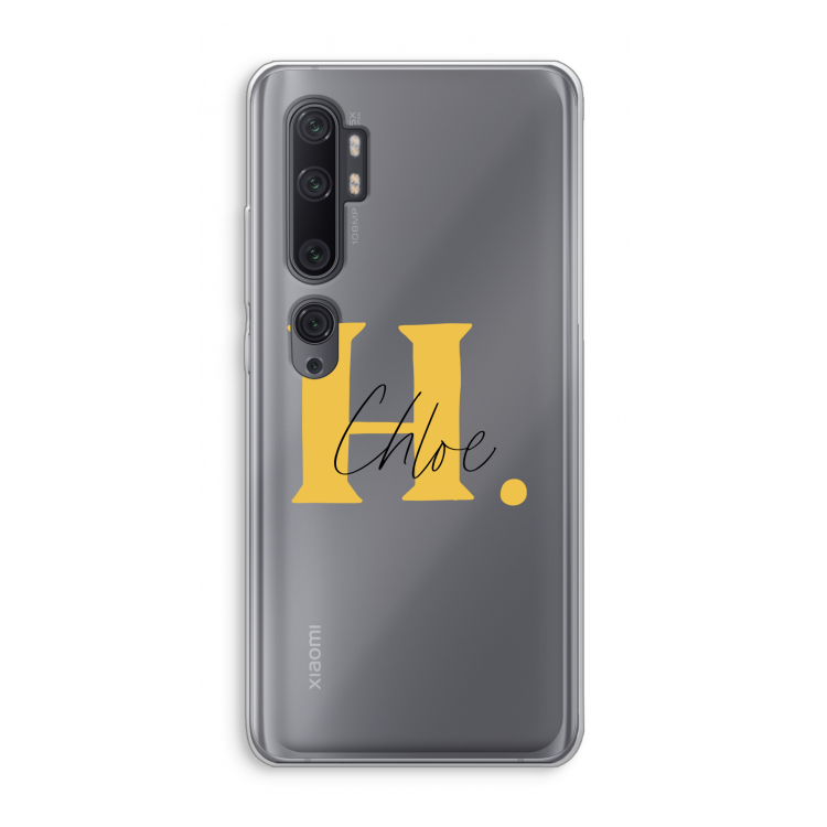 Amber Script: Xiaomi Mi Note 10 Pro Transparant Hoesje