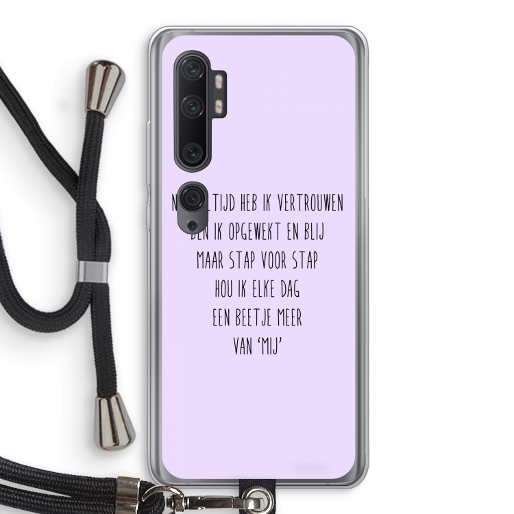 Zelfvertrouwen: Xiaomi Mi Note 10 Pro Transparant Hoesje met koord