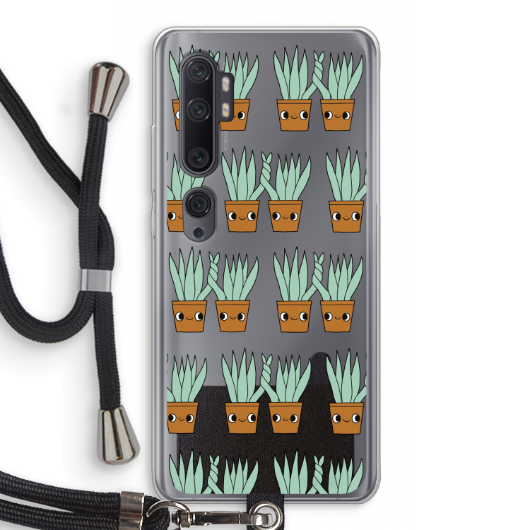 Sansevieria: Xiaomi Mi Note 10 Pro Transparant Hoesje met koord