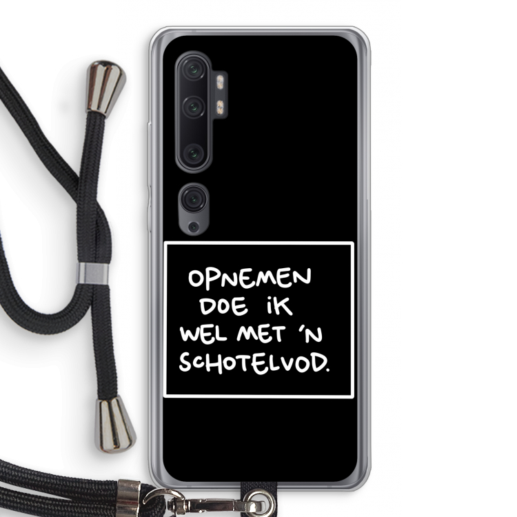 Schotelvod: Xiaomi Mi Note 10 Pro Transparant Hoesje met koord