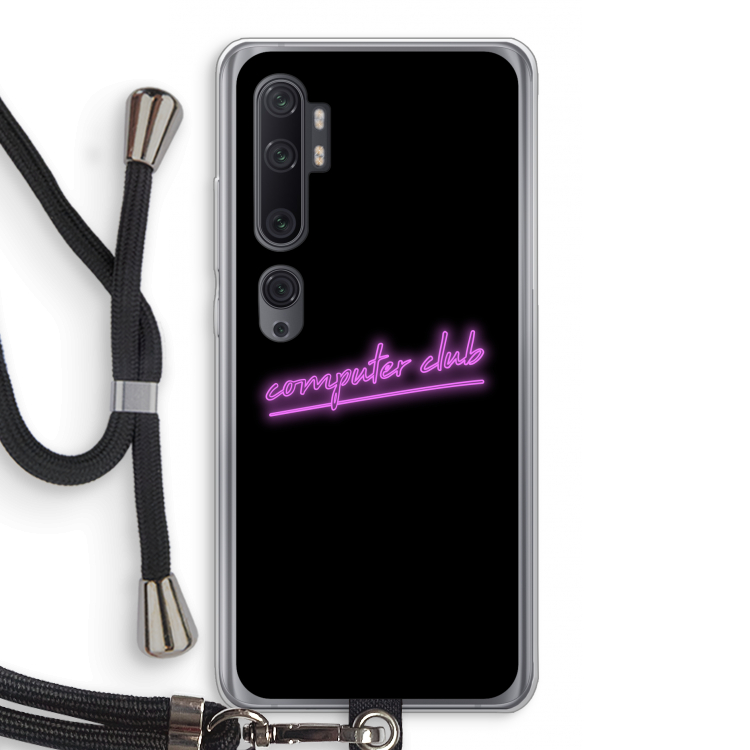 Vice Black: Xiaomi Mi Note 10 Pro Transparant Hoesje met koord
