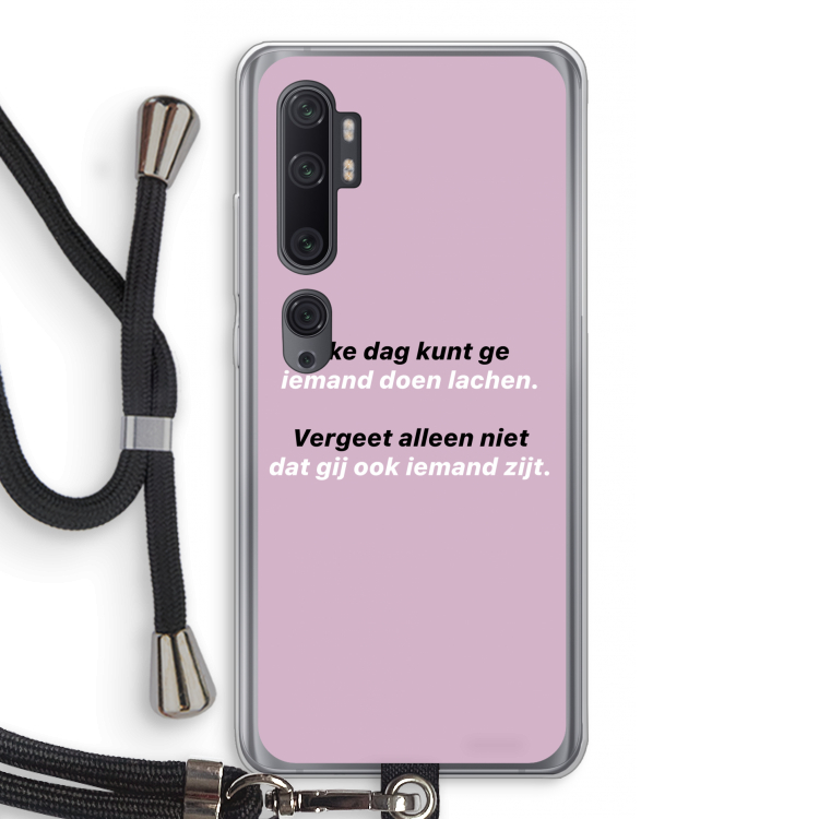 gij zijt ook iemand: Xiaomi Mi Note 10 Pro Transparant Hoesje met koord