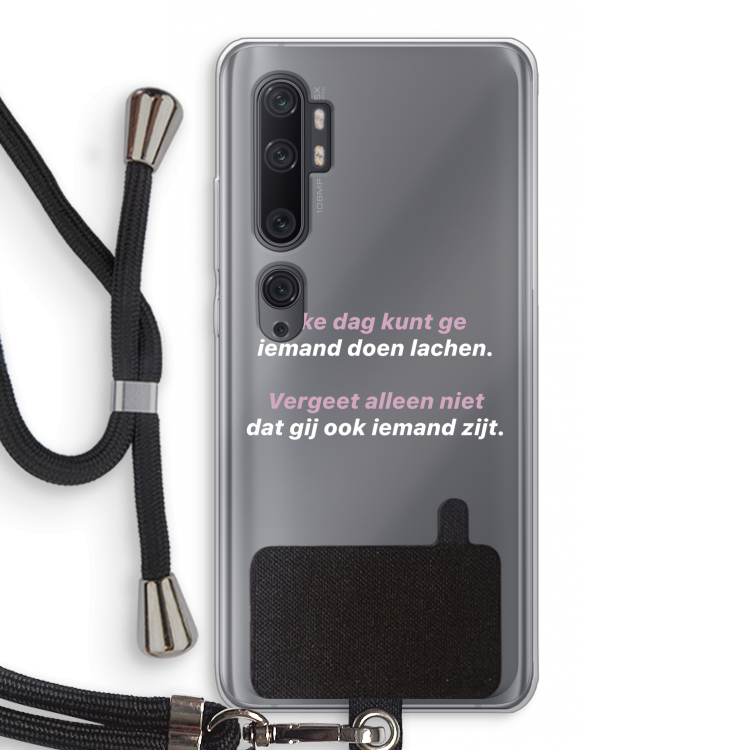 gij zijt ook iemand: Xiaomi Mi Note 10 Pro Transparant Hoesje met koord