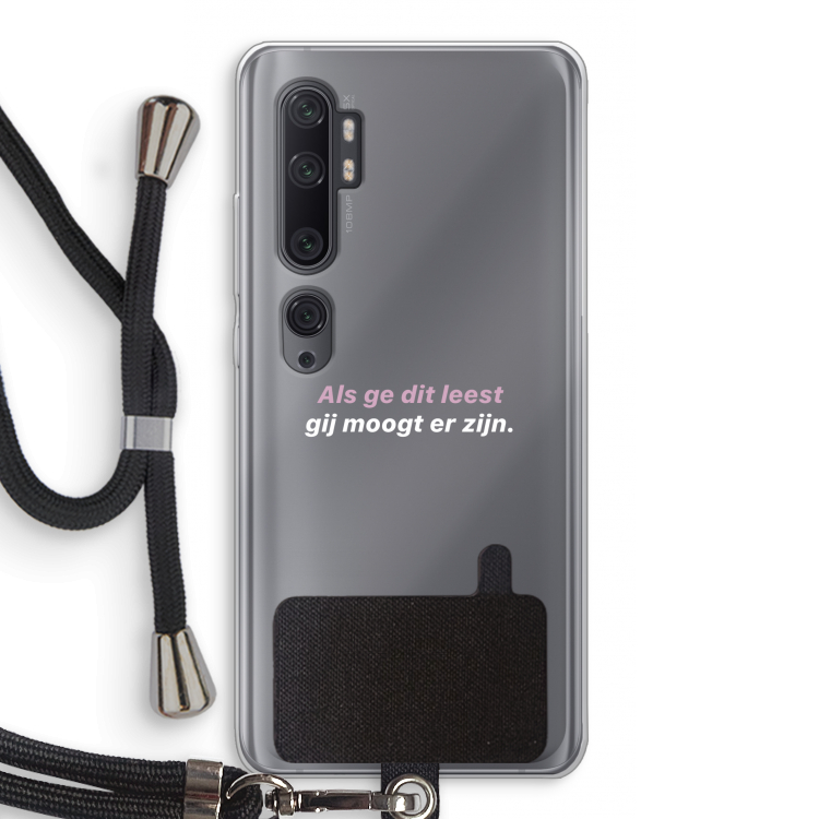 gij moogt er zijn: Xiaomi Mi Note 10 Pro Transparant Hoesje met koord