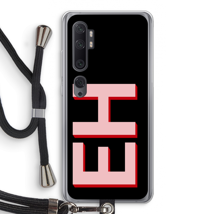 Monogram: Xiaomi Mi Note 10 Pro Transparant Hoesje met koord