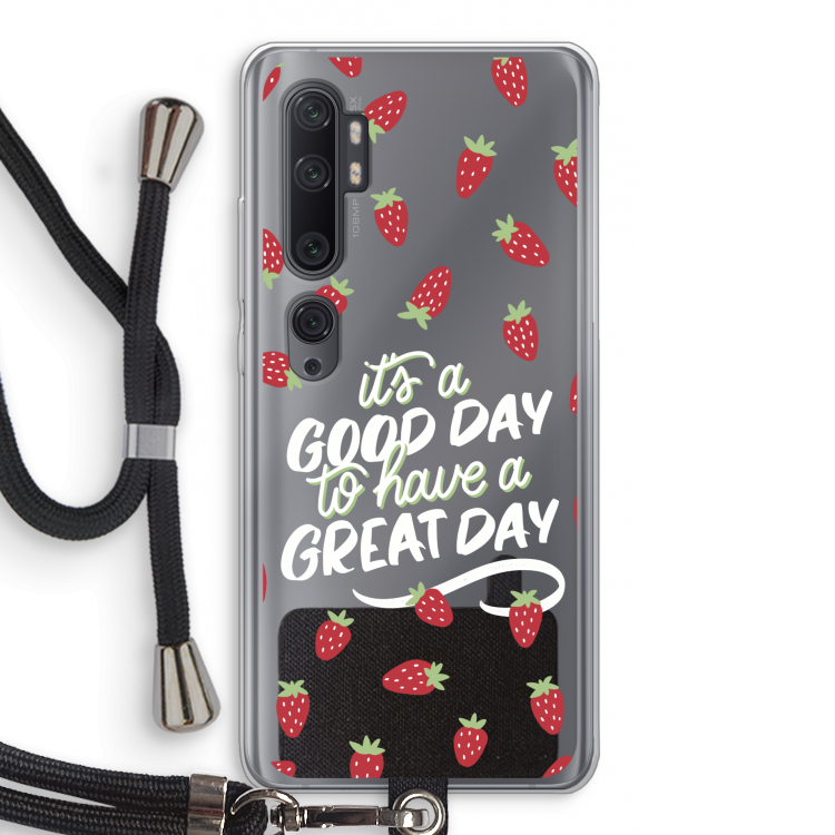 Don't forget to have a great day: Xiaomi Mi Note 10 Pro Transparant Hoesje met koord