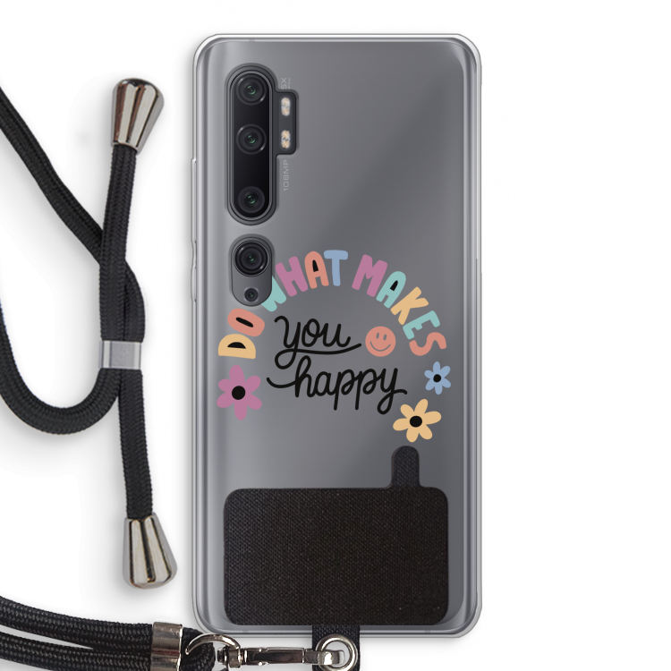 Happy days: Xiaomi Mi Note 10 Pro Transparant Hoesje met koord