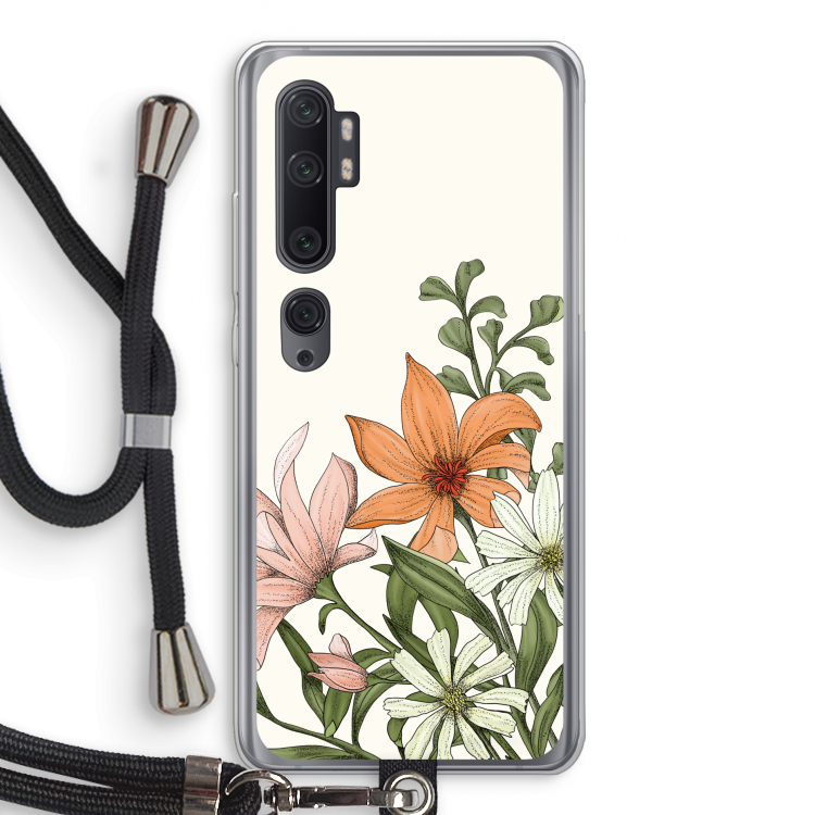 Floral bouquet: Xiaomi Mi Note 10 Pro Transparant Hoesje met koord