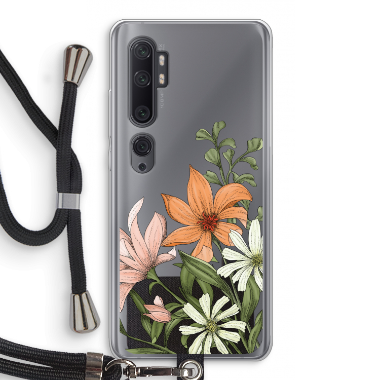 Floral bouquet: Xiaomi Mi Note 10 Pro Transparant Hoesje met koord