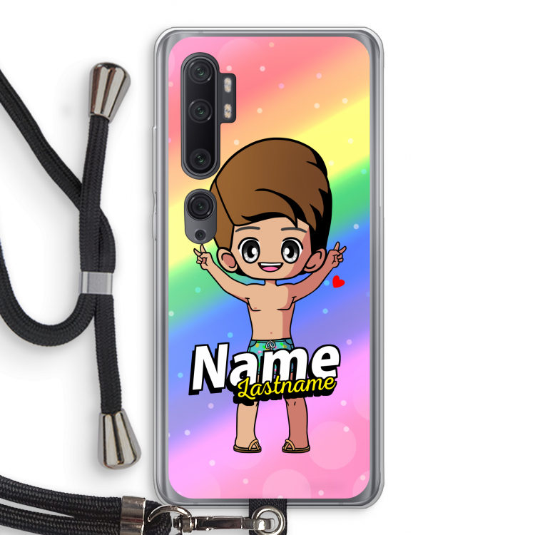 Chibi Maker man: Xiaomi Mi Note 10 Pro Transparant Hoesje met koord