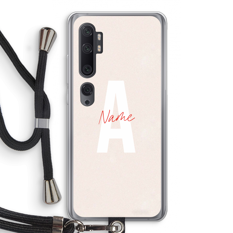 Strawberry Milkshake: Xiaomi Mi Note 10 Pro Transparant Hoesje met koord