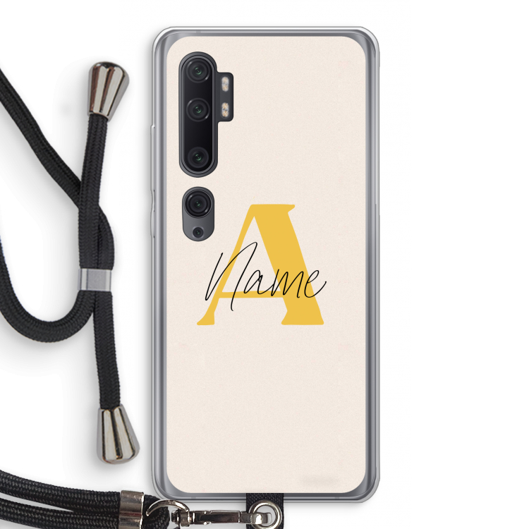 Amber Script: Xiaomi Mi Note 10 Pro Transparant Hoesje met koord