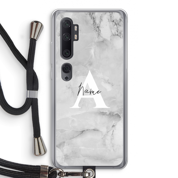 Ivory Marble: Xiaomi Mi Note 10 Pro Transparant Hoesje met koord