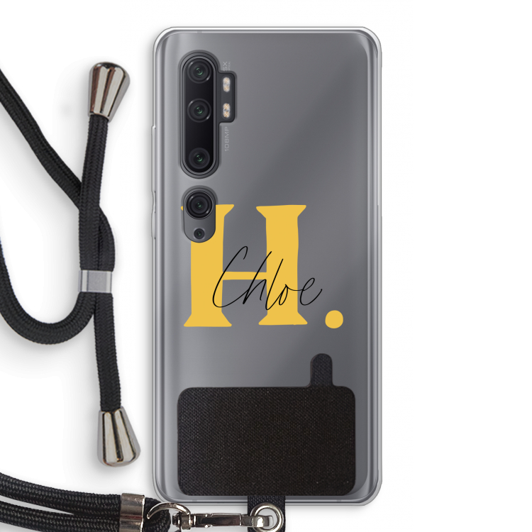 Amber Script: Xiaomi Mi Note 10 Pro Transparant Hoesje met koord