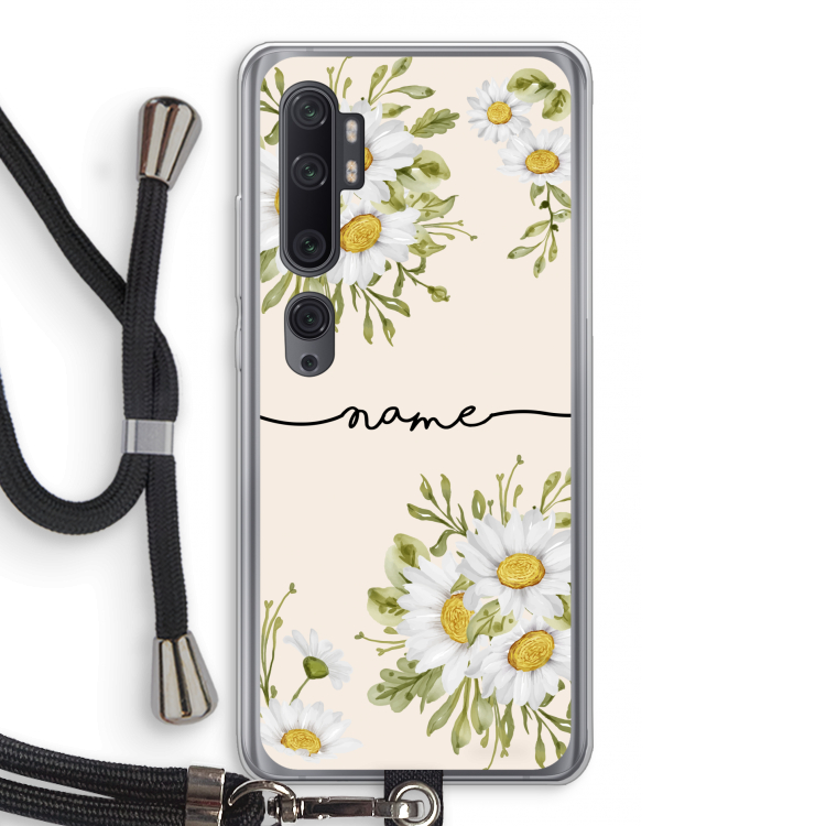 Daisies: Xiaomi Mi Note 10 Pro Transparant Hoesje met koord