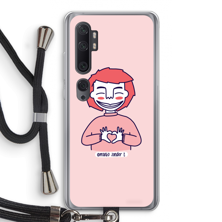 Hartje: Xiaomi Mi Note 10 Pro Transparant Hoesje met koord