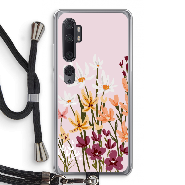 Painted wildflowers: Xiaomi Mi Note 10 Pro Transparant Hoesje met koord