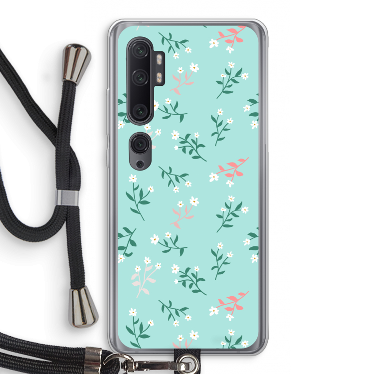 Small white flowers: Xiaomi Mi Note 10 Pro Transparant Hoesje met koord