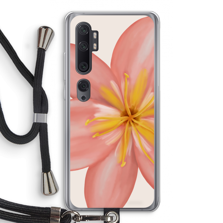 Pink Ellila Flower: Xiaomi Mi Note 10 Pro Transparant Hoesje met koord