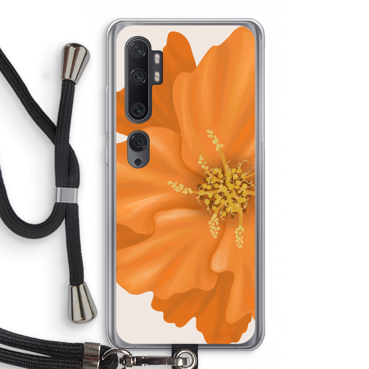 Orange Ellila flower: Xiaomi Mi Note 10 Pro Transparant Hoesje met koord