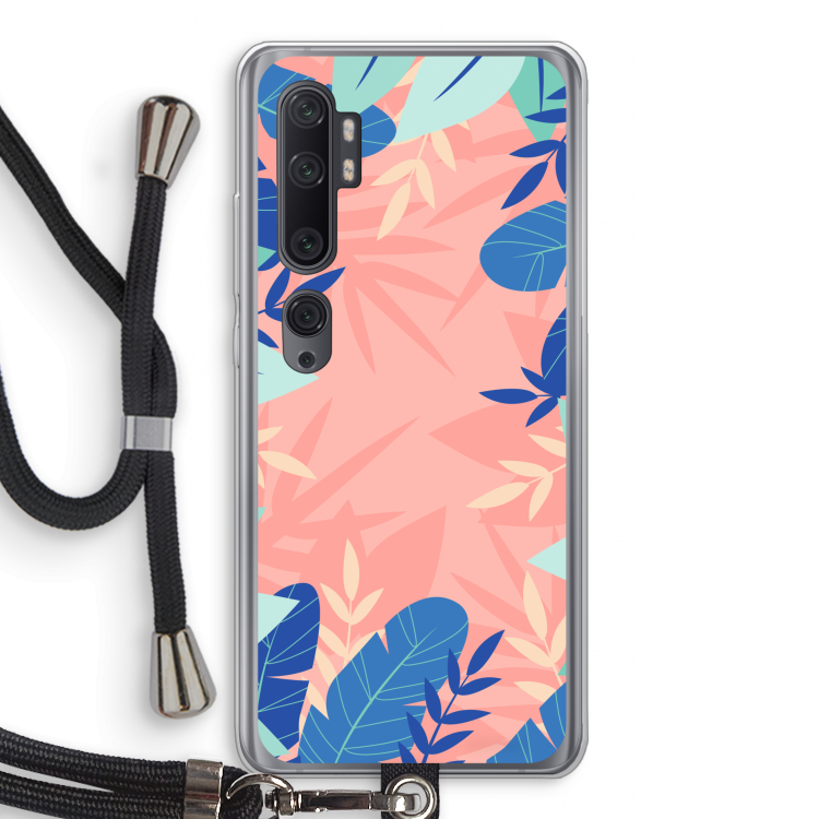 Tropisch: Xiaomi Mi Note 10 Pro Transparant Hoesje met koord