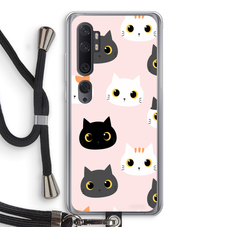 Katten: Xiaomi Mi Note 10 Pro Transparant Hoesje met koord