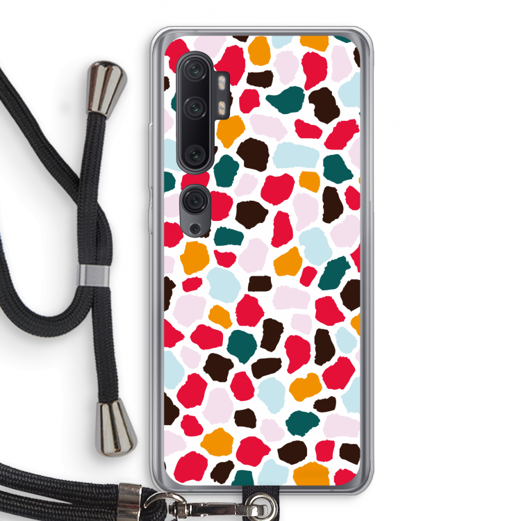 Colored Giraffe: Xiaomi Mi Note 10 Pro Transparant Hoesje met koord