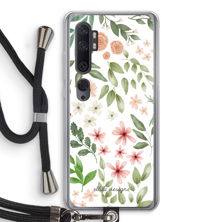 Botanical sweet flower heaven: Xiaomi Mi Note 10 Pro Transparant Hoesje met koord