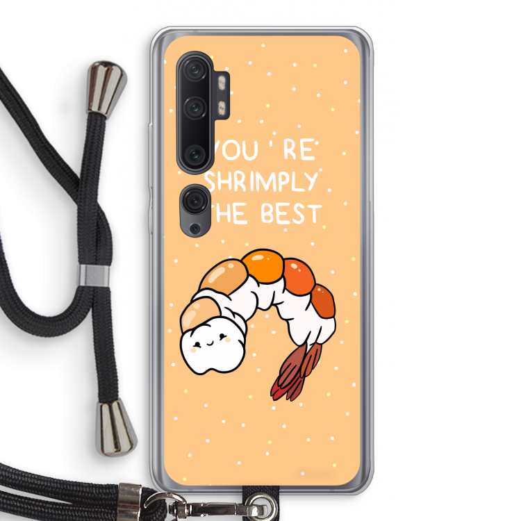 You're Shrimply The Best: Xiaomi Mi Note 10 Pro Transparant Hoesje met koord