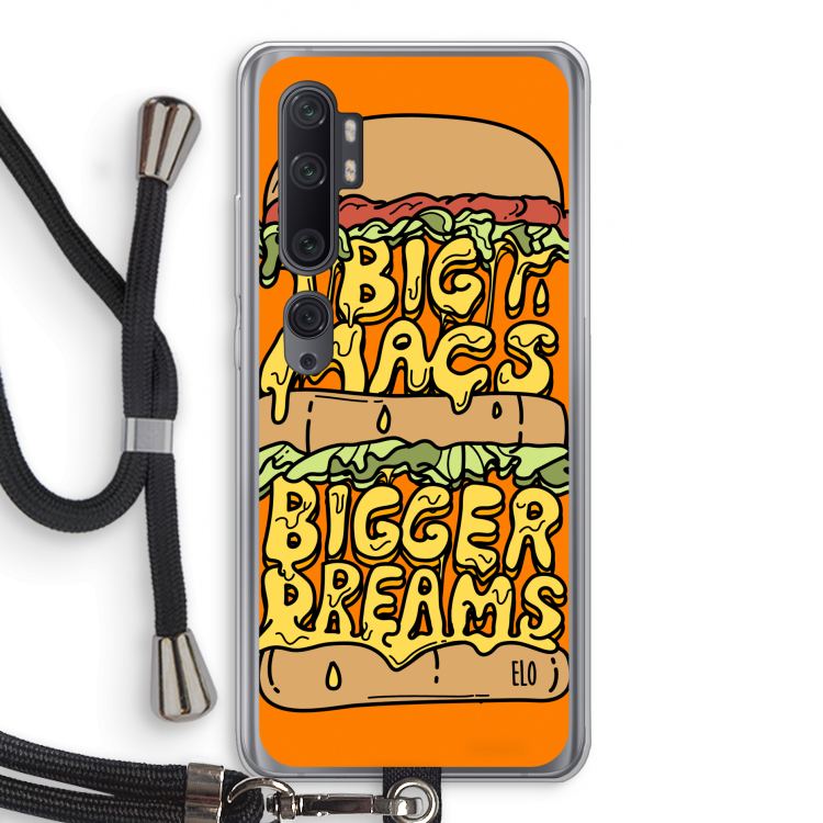 Big Macs Bigger Dreams: Xiaomi Mi Note 10 Pro Transparant Hoesje met koord