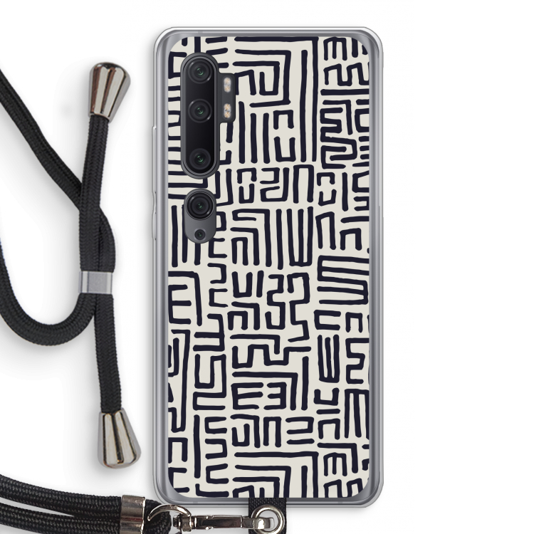 Moroccan Print: Xiaomi Mi Note 10 Pro Transparant Hoesje met koord