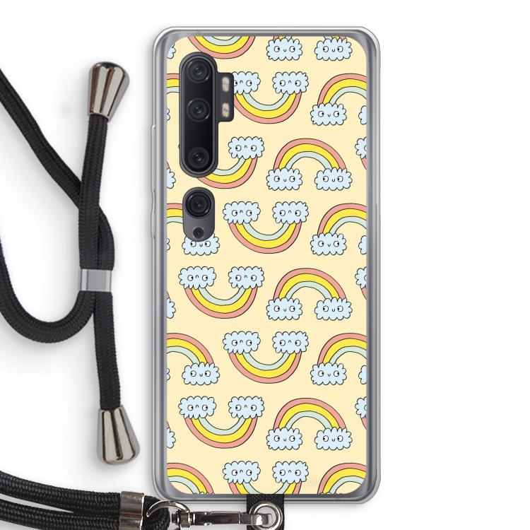 Regenboog: Xiaomi Mi Note 10 Pro Transparant Hoesje met koord