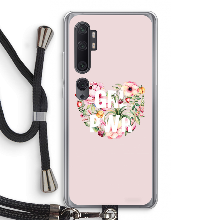 GRL PWR Flower: Xiaomi Mi Note 10 Pro Transparant Hoesje met koord