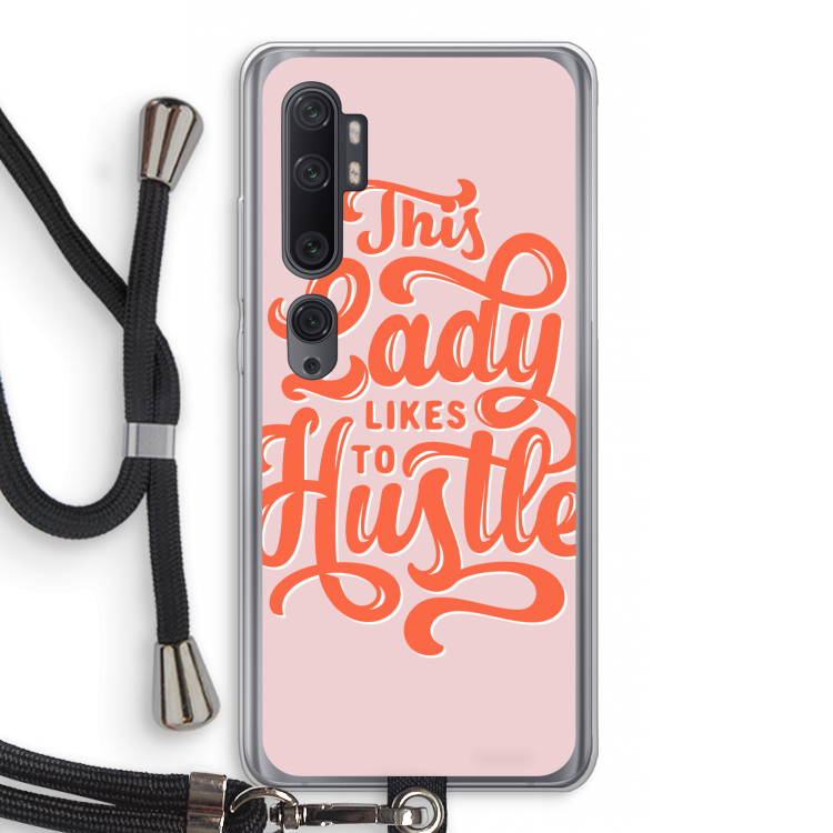 Hustle Lady: Xiaomi Mi Note 10 Pro Transparant Hoesje met koord