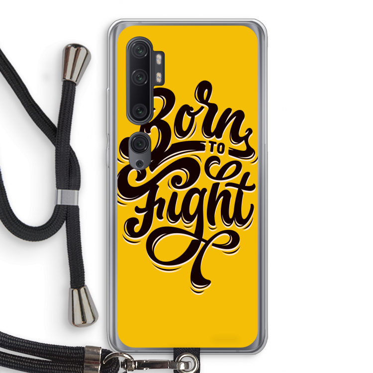 Born to Fight: Xiaomi Mi Note 10 Pro Transparant Hoesje met koord