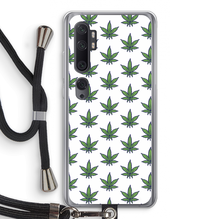 Weed: Xiaomi Mi Note 10 Pro Transparant Hoesje met koord