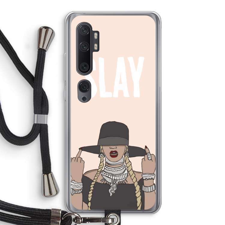 Slay All Day: Xiaomi Mi Note 10 Pro Transparant Hoesje met koord