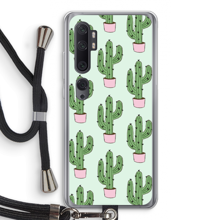 Cactus Lover: Xiaomi Mi Note 10 Pro Transparant Hoesje met koord