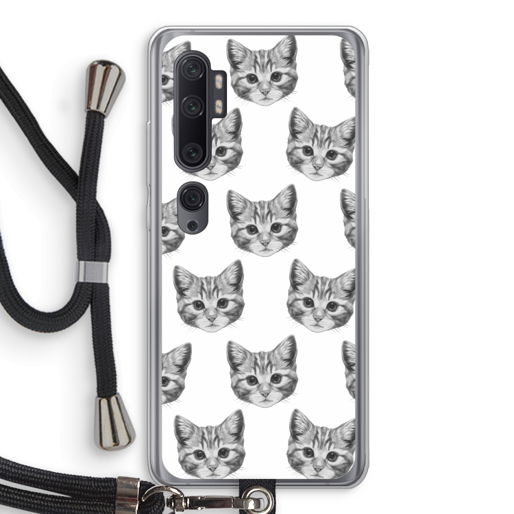 Kitten: Xiaomi Mi Note 10 Pro Transparant Hoesje met koord