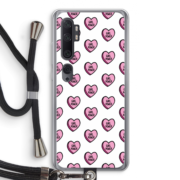GIRL POWER: Xiaomi Mi Note 10 Pro Transparant Hoesje met koord