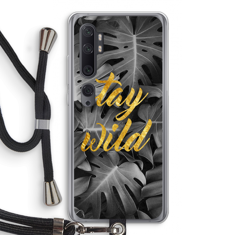 Stay wild: Xiaomi Mi Note 10 Pro Transparant Hoesje met koord