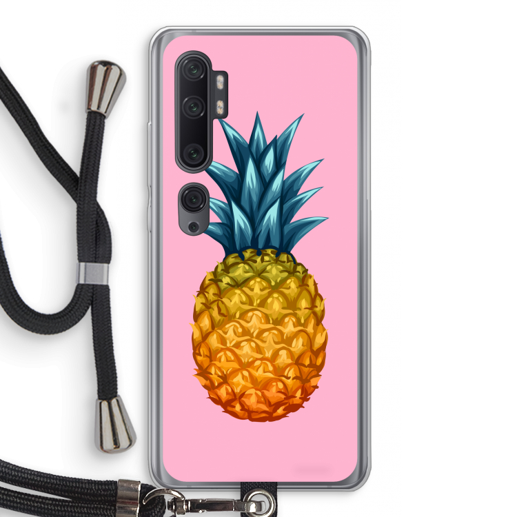 Grote ananas: Xiaomi Mi Note 10 Pro Transparant Hoesje met koord