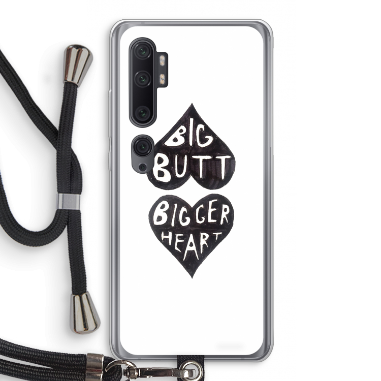 Big butt bigger heart: Xiaomi Mi Note 10 Pro Transparant Hoesje met koord