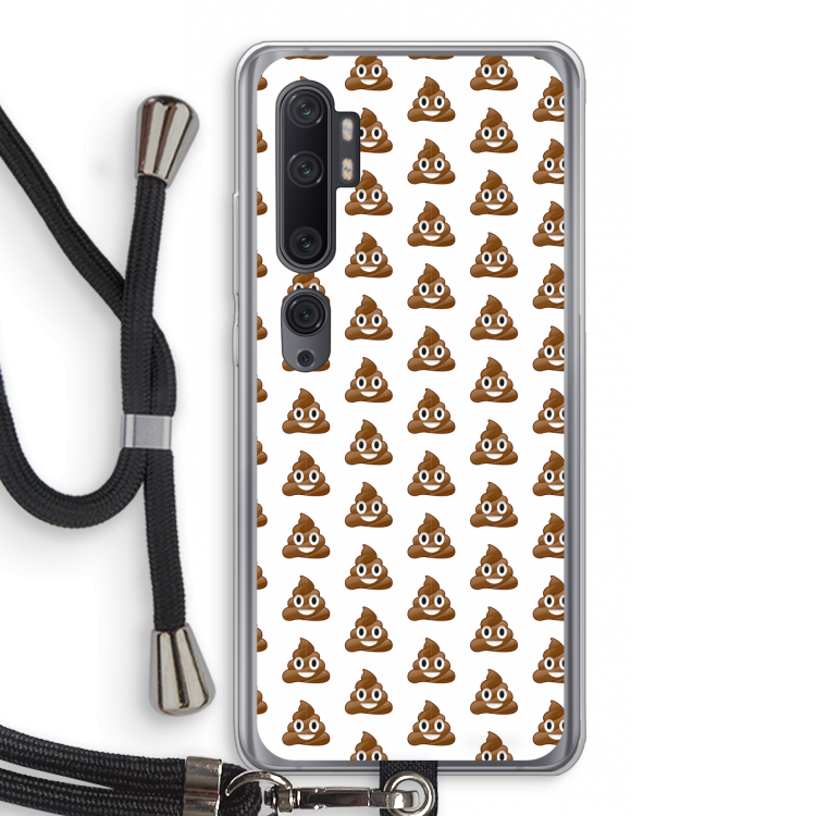 Poop emoji: Xiaomi Mi Note 10 Pro Transparant Hoesje met koord