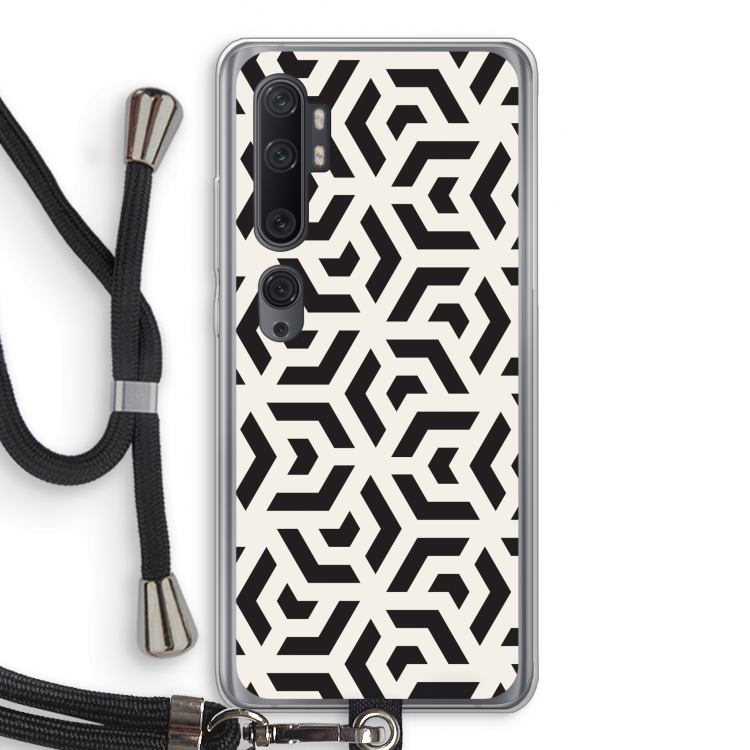 Crazy pattern: Xiaomi Mi Note 10 Pro Transparant Hoesje met koord